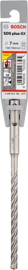 Bosch - SDS-Plus-5X Serisi Kırıcı Delici Matkap Ucu 7*160 mm