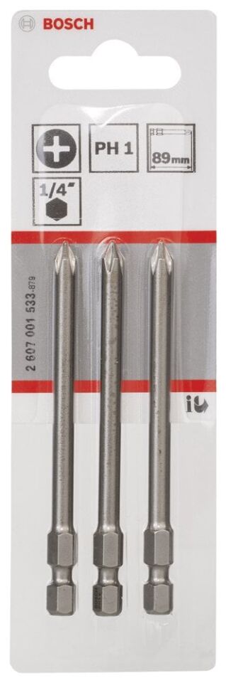 Bosch - Extra Hard Serisi Vidalama Ucu PH1*89 mm 3'lü