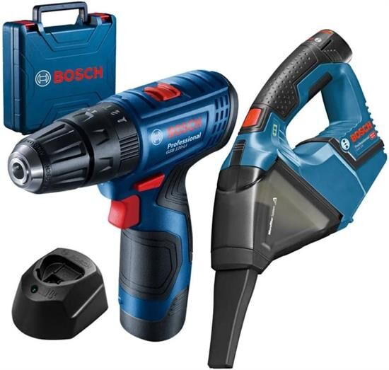 Bosch Professional GSB 120-LI 2Ah Çift Akülü Darbeli Delme/Vidalama + GAS 12V Süpürge (SOLO) - 0615990M45