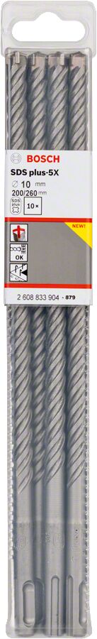 Bosch - SDS-Plus-5X Serisi Kırıcı Delici Matkap Ucu 10*260 mm 10'lu
