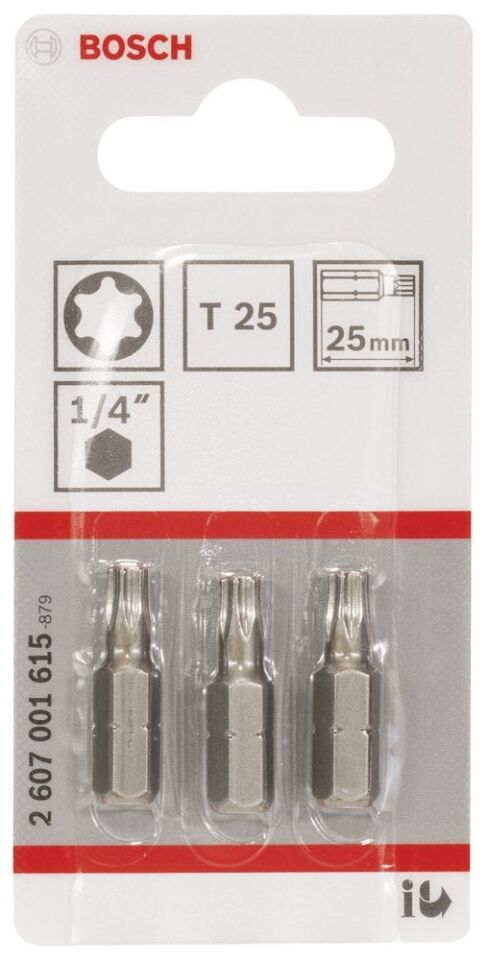 Bosch - Extra Hard Serisi Vidalama Ucu T25*25 mm 3'lü