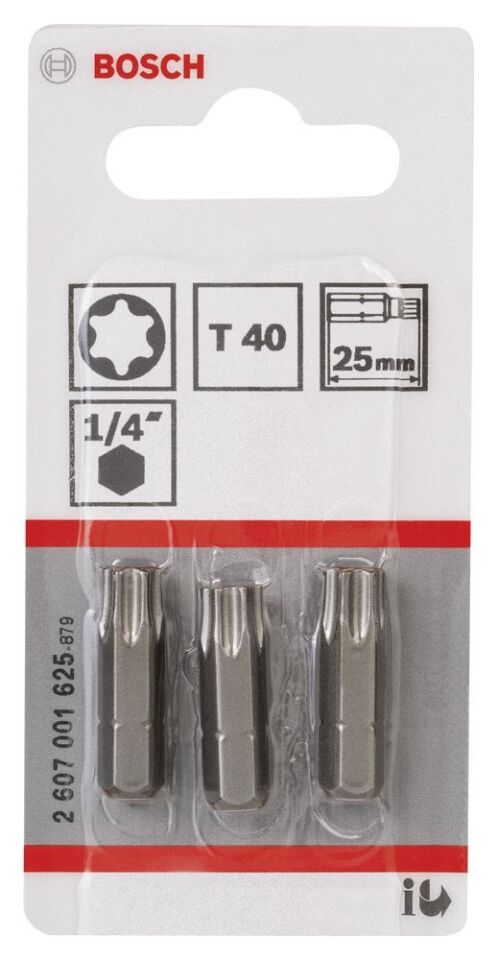 Bosch - Extra Hard Serisi Vidalama Ucu T40*25 mm 3'lü