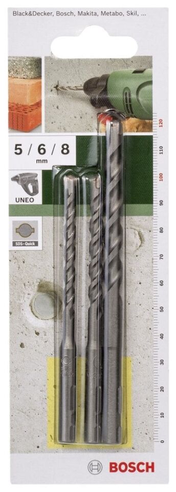 Bosch - SDS-Quick, Uneo için Beton Matkap Ucu SETİ 5-6-8 mm