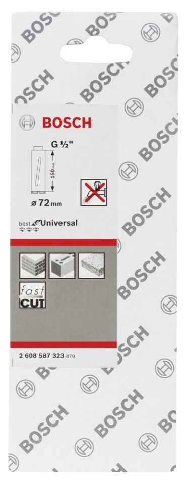 si G 1/2'' Girişli Kuru Karot Ucu 72*150 mm