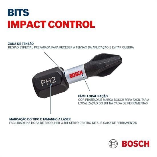 Bosch Impactc Vidalama Çift Uç PH2*65Mm 8'Li - 2608522337