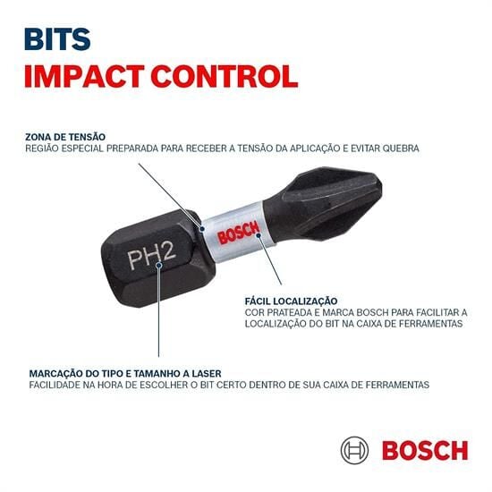 Bosch Impactc Vidalama Çift Uç PH2*65Mm 8'Li - 2608522337