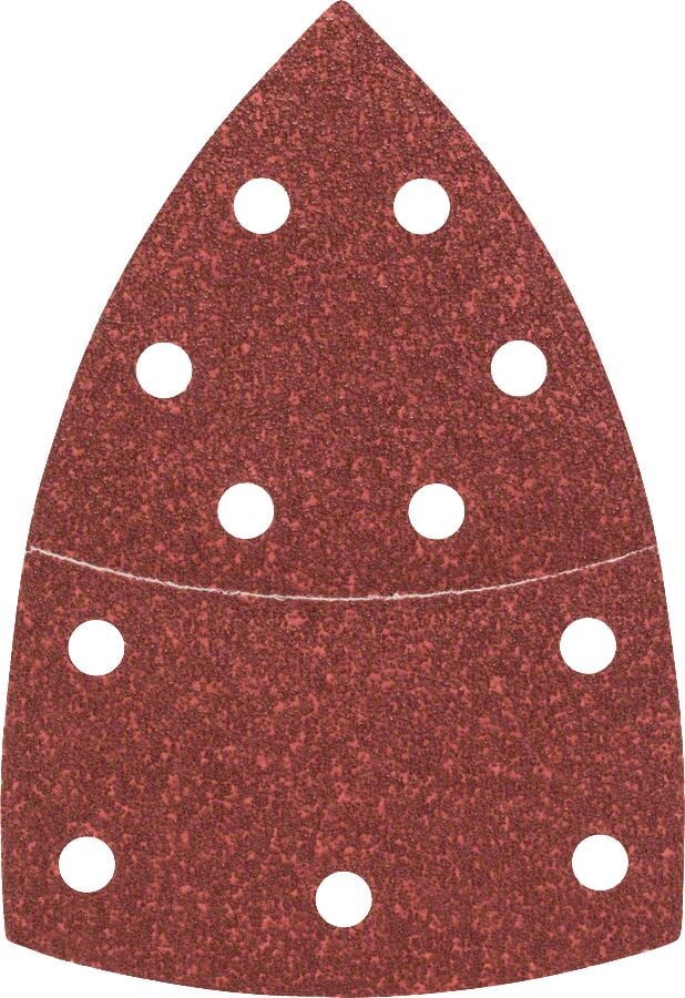 Bosch - Multi Zımpara Kağıdı 10'lu, 102 x 62/93 mm 60 Kum 11 Delik