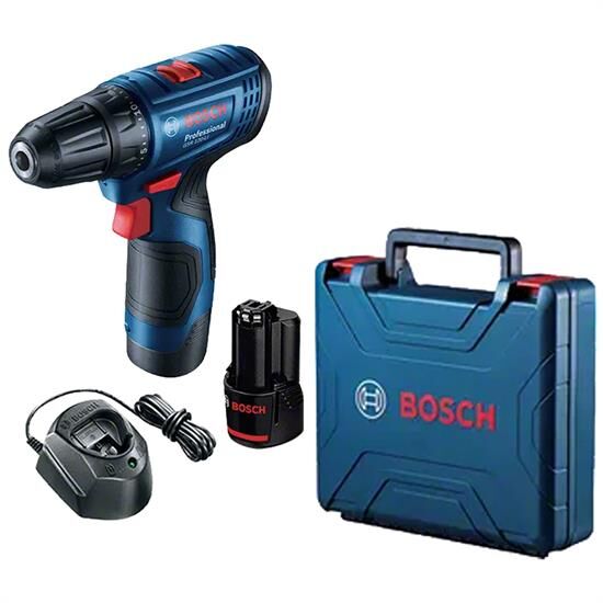 BOSCH Professional GSR 120-LI Çift Akülü Delme Vidalama + Bosch Sırt Çantası + Bosch V-Line 103 Parça Karışık Aksesuar Seti