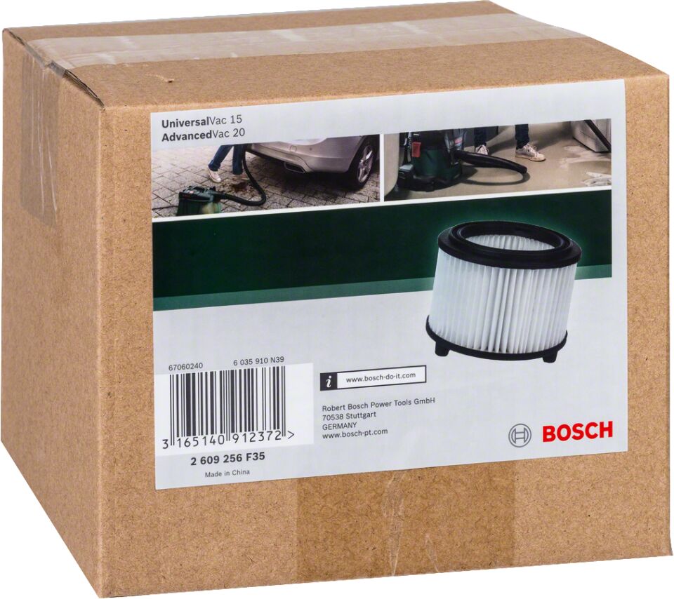 Bosch - Elektrikli Süpürgeler İçin Kaset filtre (EasyVac 3, UniversalVac 15 ve AdvancedVac 20 için uygun)