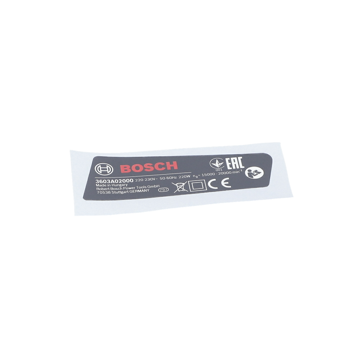 Tip Etiketi (Nameplate) (160111A47G)