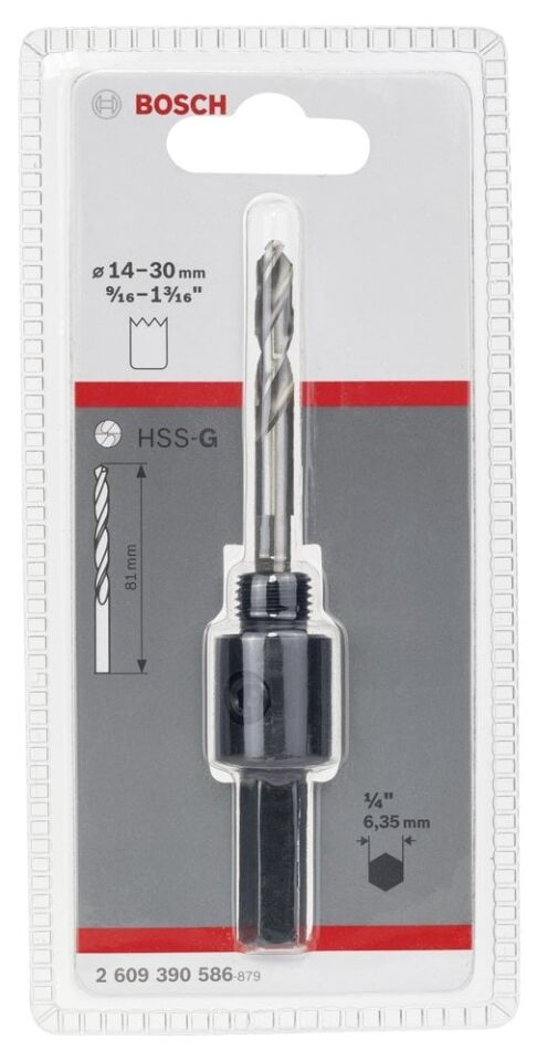 Bosch - Altıgen Şaftlı 14-30 mm Pançlar İçin Adaptör, Anahtar Ağzı 1/4'' (6,35mm)