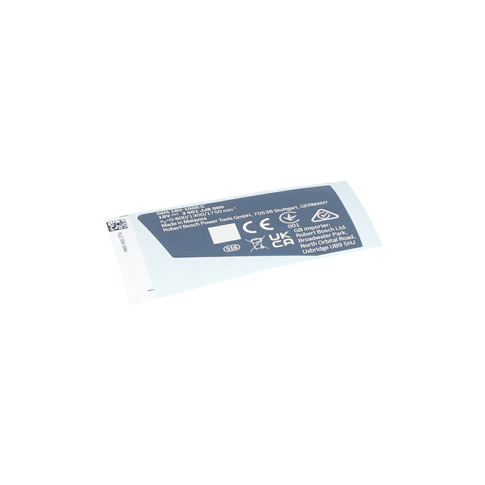 Tip Etiketi (Type Label) (1600A022TU)