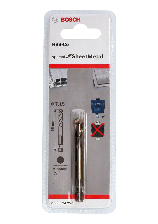 Bosch - Power Change Plus Special Serisi Metal Ve Inox Delik Açma Testereleri için Merkezleme Ucu HSS-Co 65 mm