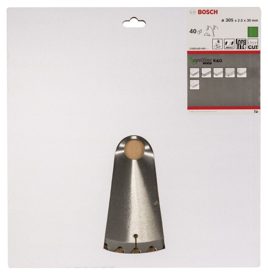 Bosch - Optiline Serisi Ahşap için Daire Testere Bıçağı 305*30 mm 40 Diş