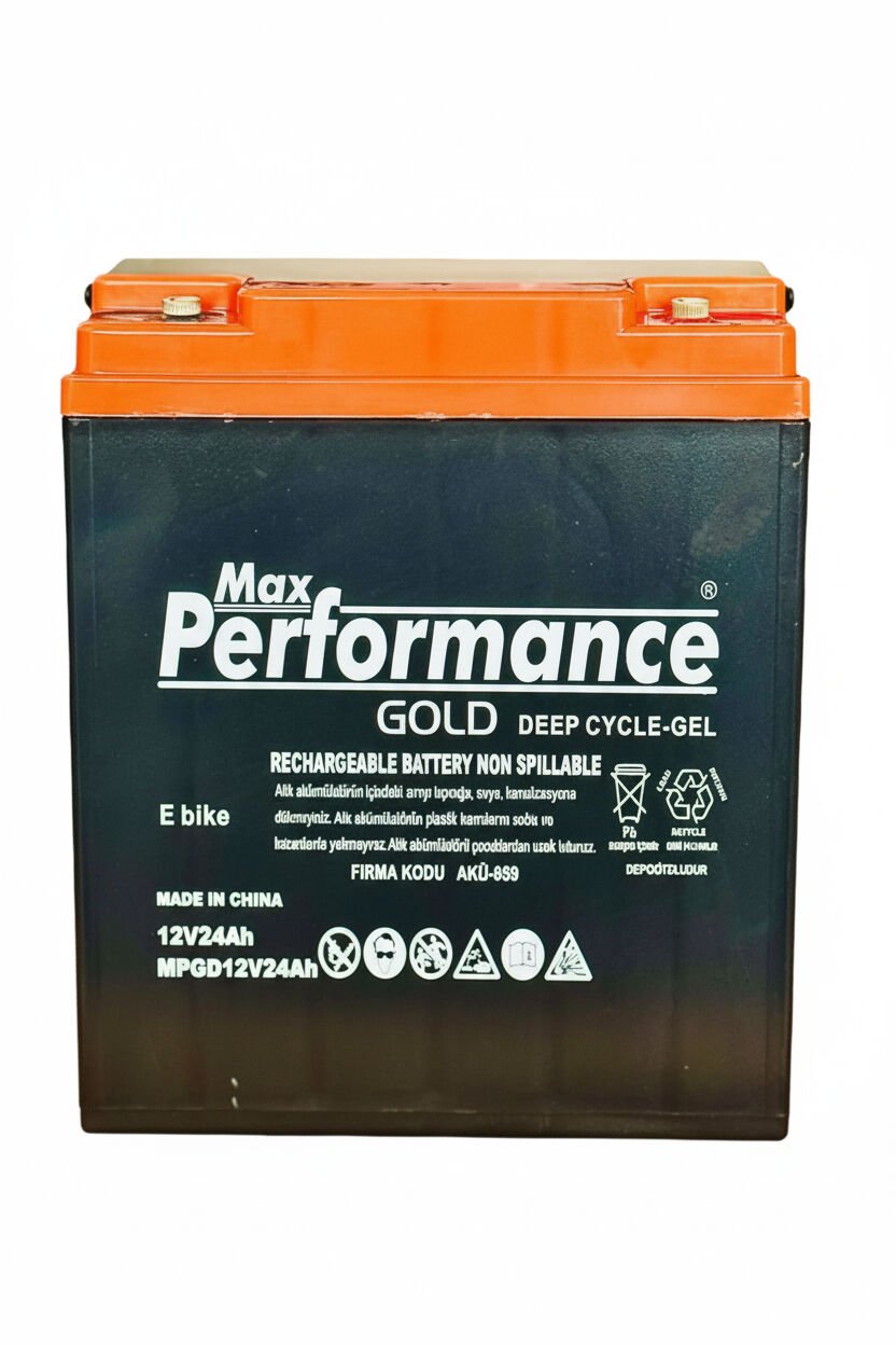 Max Performance Gold 12V 24Ah Jel Akü - 2026 Üretimidir.  1 Yıl Garantili