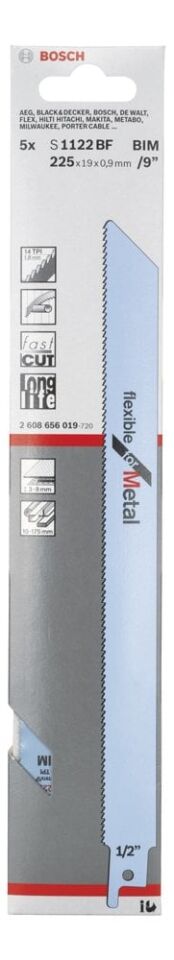 BOSCH S 1122 BF Metal Tilki Kuyruğu Ağzı 5'li Paket (2 608 656 019)