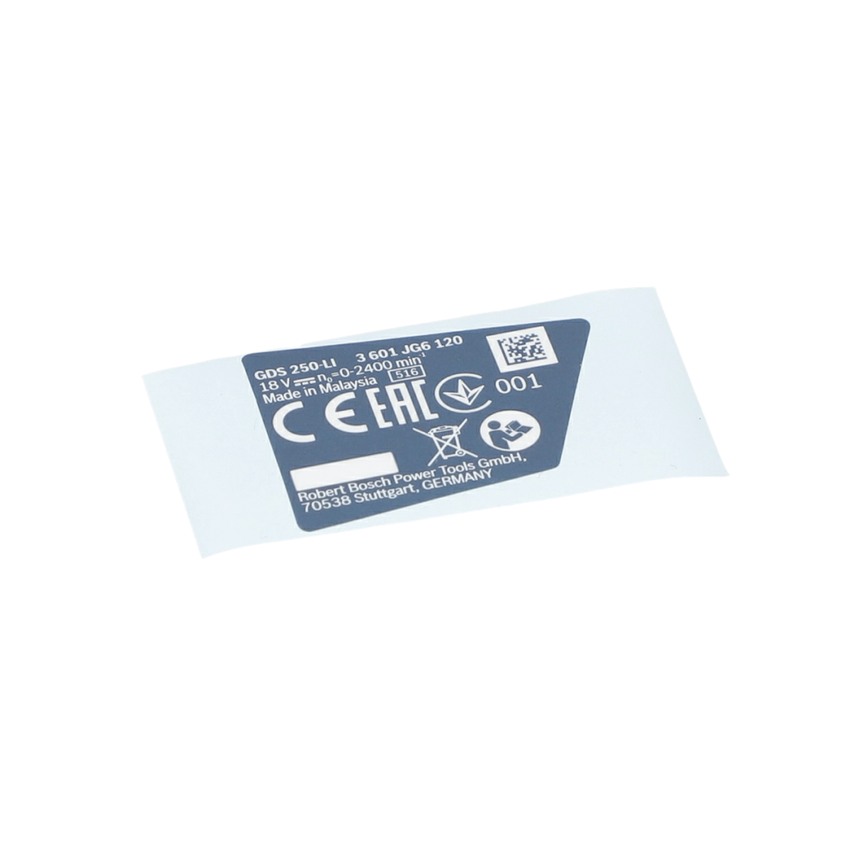 Tip Etiketi (Nameplate) (1600A0123V)