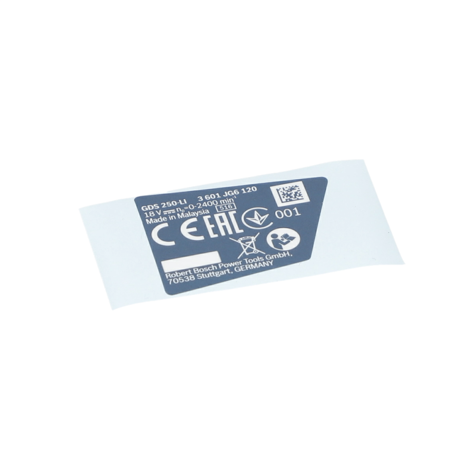Tip Etiketi (Nameplate) (1600A0123V)