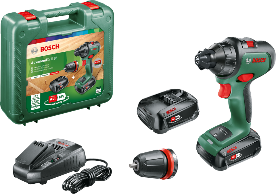 Bosch AdvancedDrill 18 Tek Akülü Delme Vidalama Makinesi 18V (1 x 2,5 Ah) + Şarj Cihazı AL 1830 CV