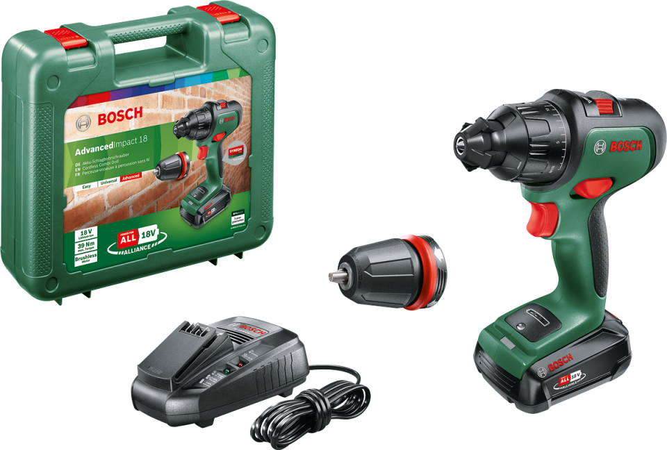 Bosch AdvancedImpact 18 Tek Akülü Darbeli Delme Vidalama Makinesi 18V  (1 x 2,5 Ah) + Şarj Cihazı AL 1830 CV
