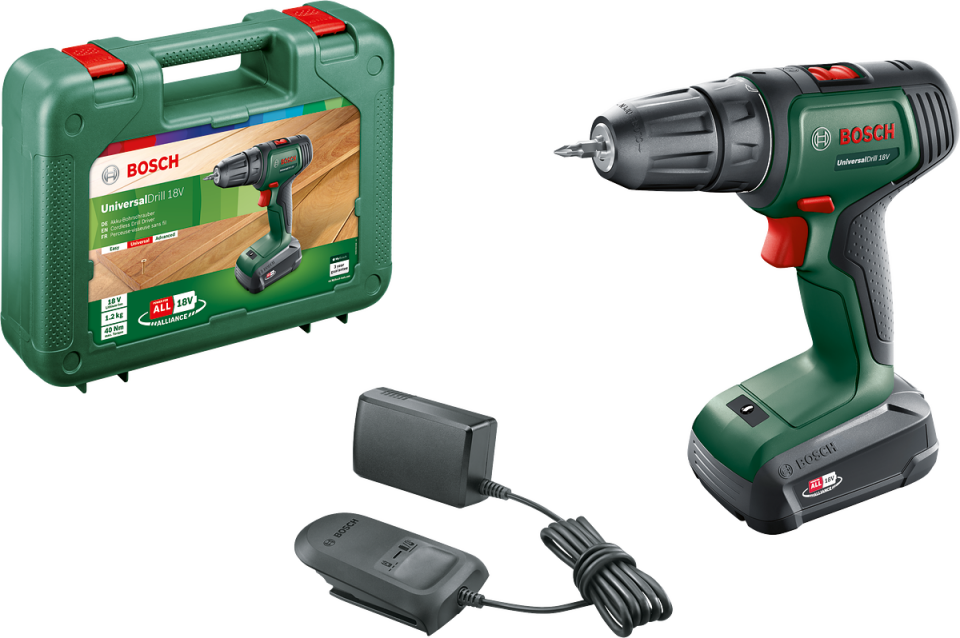 Bosch UniversalDrill 18 Tek Akülü Delme Vidalama Makinesi (1 x 1,5Ah)