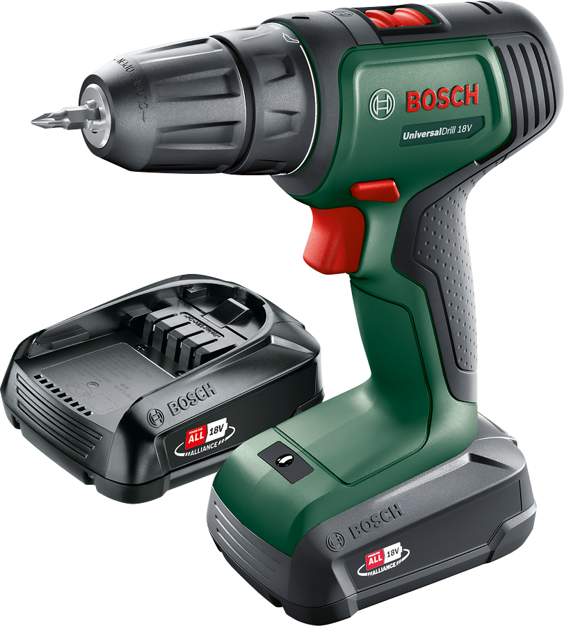Bosch UniversalDrill 18 Çift Akülü Delme Vidalama Makinesi (2 x 1,5Ah)