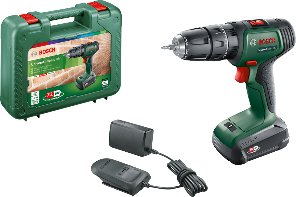 Bosch UniversalImpact 18 Tek Akülü Darbeli Delme Vidalama Makinesi (1 x 1,5Ah)