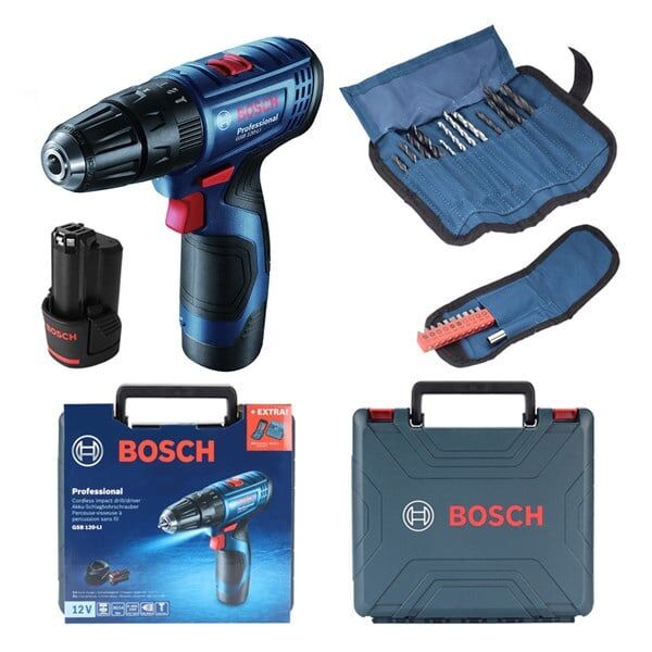 Bosch Professional GSB 120-LI 2X2ah Akülü Darbeli Delme/Vidalama + 23 Parça Set - 06019G8102