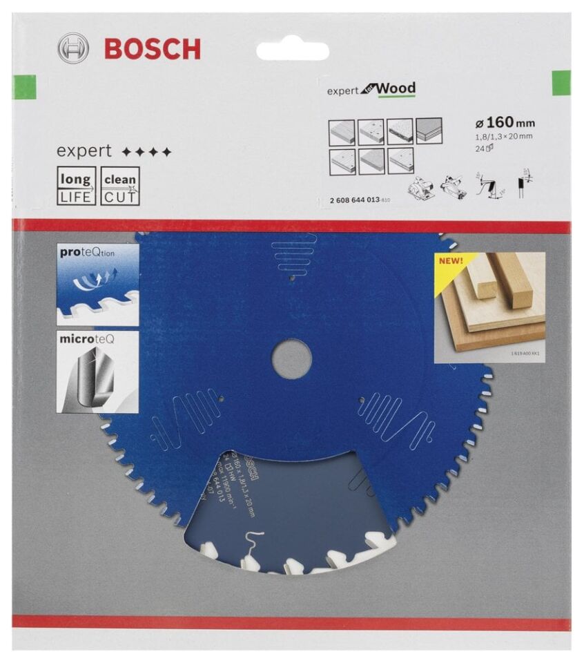 Bosch - Expert Serisi Ahşap için Daire Testere Bıçağı 160*20 mm 24 Diş