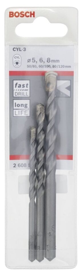 Bosch - cyl-3 Serisi, Beton Matkap Ucu 3'lü Set 5-6-8 mm