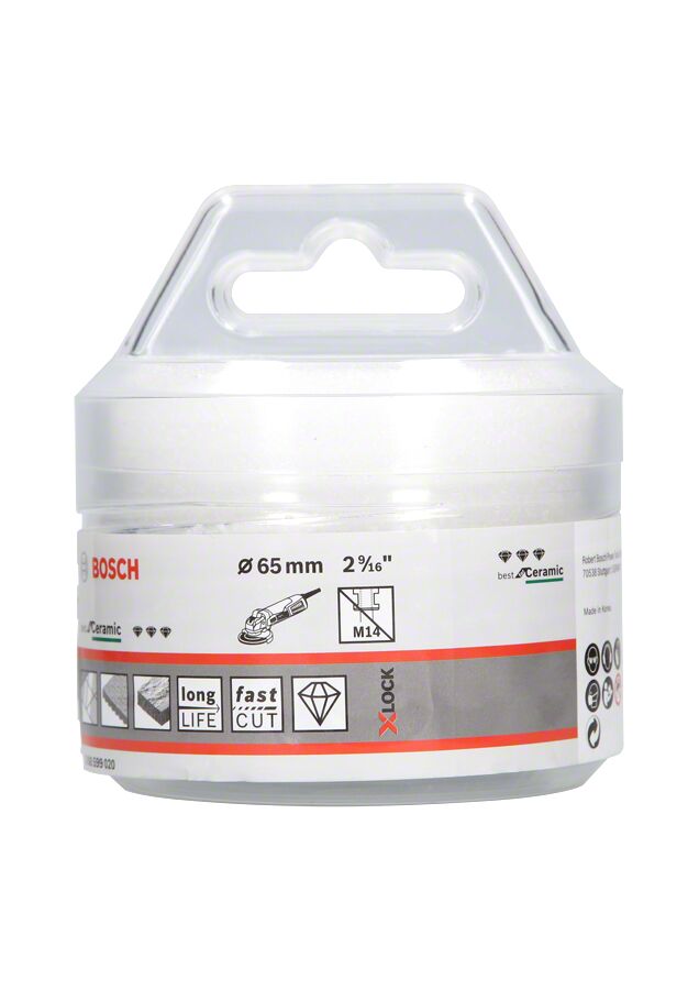 Bosch - X-LOCK - Best Serisi, Taşlama İçin Seramik Kuru Elmas Delici 65*35 mm
