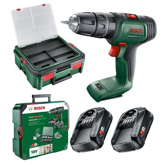 Bosch Universalımpact 18V Akülü Matkap + Systembox (1,5Ah, Çift Akü) - 06039D4107