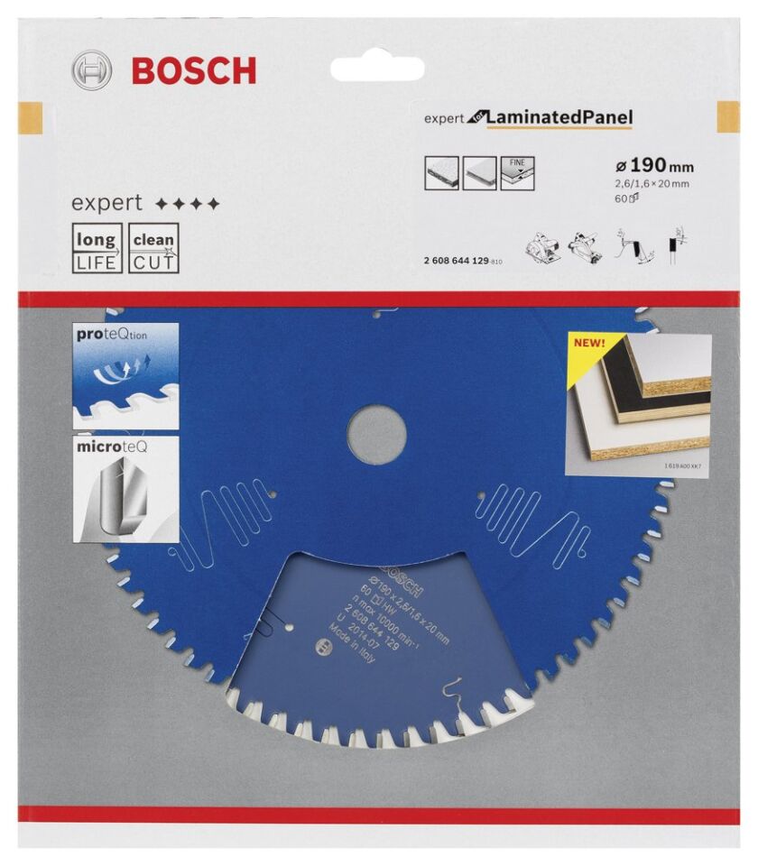 Bosch - Expert Serisi Lamine Panel için Daire Testere Bıçağı 190*20 mm 60 Diş