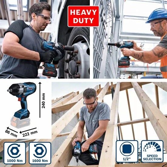 Bosch Professional GDS 18V-1000 Darbeli Somun Sıkma 5Ah Çift Akülü- 06019J8304