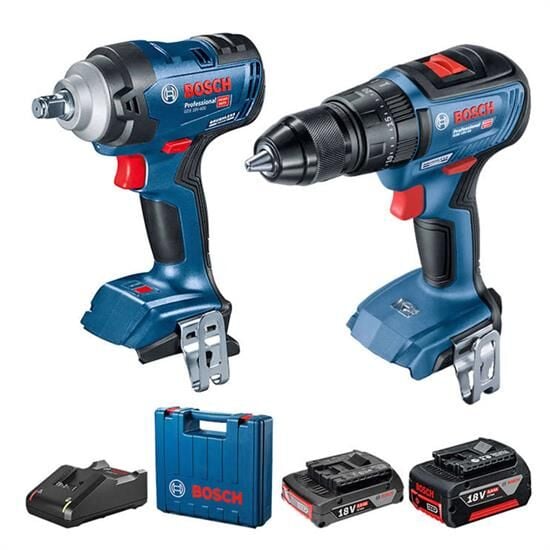 Bosch GDS 18V-400 + GSB 18V-50 Darbeli Somun Sıkma + Vidalama 18V 2 Ah Ve 5Ah - 06019K0003