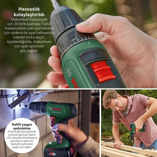 Bosch Easyımpact 18V-40 Akülü Darbeli Vidalama (Tek Akü, 2,0 Ah) - 06039D8107