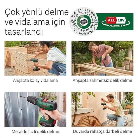 Bosch Easyımpact 18V-40 Akülü Darbeli Vidalama (Tek Akü, 2,0 Ah) - 06039D8107