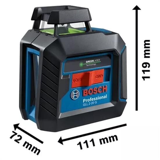 Bosch GLL 2-20 G + LB10+DK10 Çizgi Lazer Yeşil - 0601065000