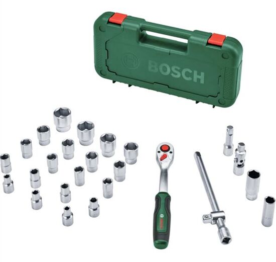 Bosch 1/2 25 Parça Cırcırlı Somun Sıkma Seti + Çok Amaçlı Alet Pense - Çakı (16 Özellik)