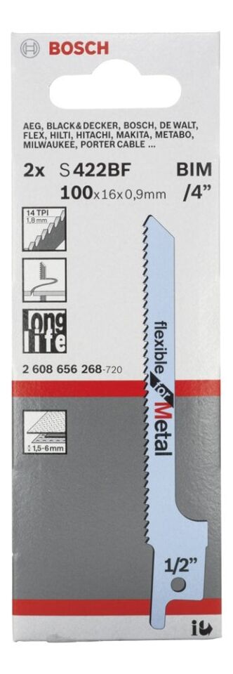 Bosch - Flexible Serisi Metal için Panter Testere Bıçağı S 422 BF - 2'li
