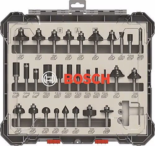 Bosch - Profesyonel 30 Parça Karışık Freze Ucu Seti 8 mm Şaftlı