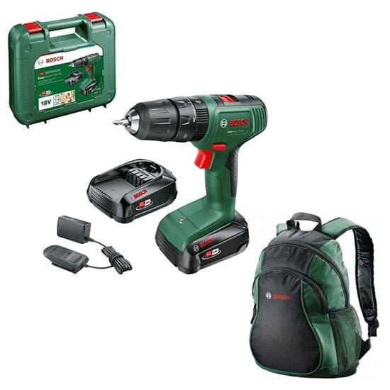 Bosch Easyımpact 18V-40 2 AH Çift Akülü Matkap - 06039D8108 + Bosch Sırt Çantası