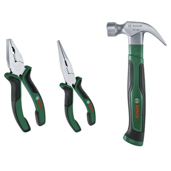 Bosch Pense Seti 2 Parça (Kargaburun 180 Ve Pense 180) + Bosch Orta Çatal Ağızlı Çekiç