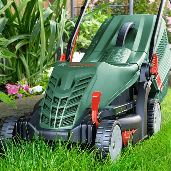 Bosch Universal Rotak 34-405 Çim Biçme Makinesi 1300 W + Evakat KT -1 Çelik Budama Makası