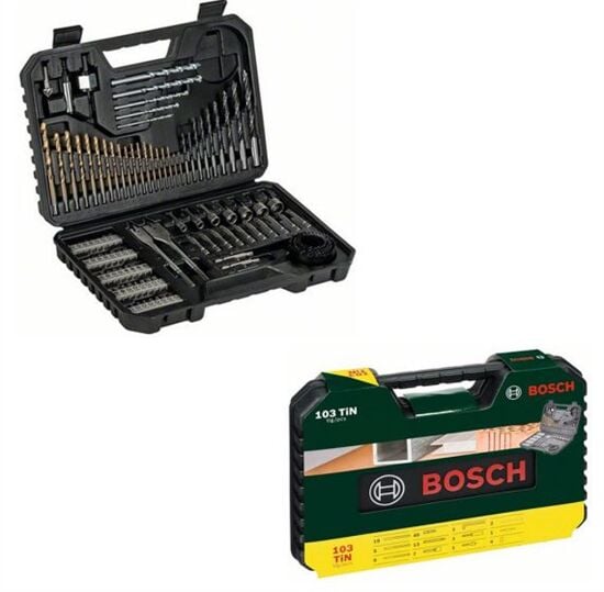 Bosch Professional GSB 183 Tek Akülü 2 Ah Darbeli Matkap Şarjlı  + GBH 240 Kırıcı Delici + V-Line 103 Parça Aksesuar Seti