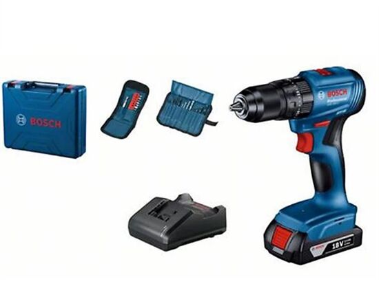 Bosch Professional GSB 185-LI Tek Akülü 2.0 Ah Kömürsüz Motor Darbeli Vidalama -  23 +103 Parça Aksesuar Seti + Sırt Çantası