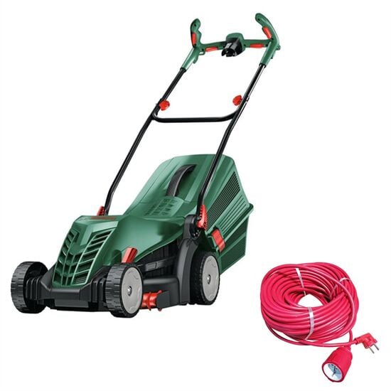 Bosch Universal Rotak 34-405 Çim Biçme Makinesi 1300 W + Evakat 3*2,5 Uzatma Kablosu 30Mt