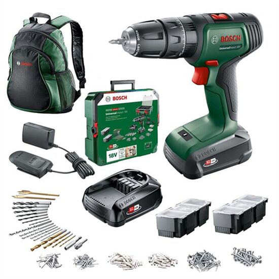 Bosch Universalımpact 18V Akülü Darbeli Matkap (1,5Ah, Çift Akü) SBX + 241 Aksesuar Setli + Bosch Sırt Çantası