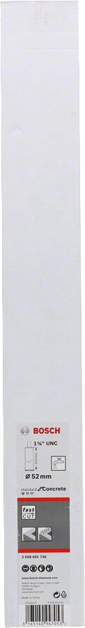Bosch - Standard Seri Beton İçin 1 1/4'' UNC Girişli Sulu Elmas Karot Ucu 52mm