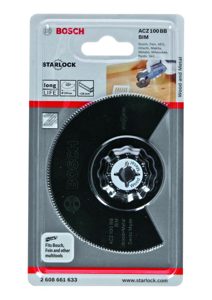 Bosch - Starlock - ACZ 100 BB - BIM Ahşap ve Metal İçin Segman Testere Bıçağı, Bombeli 1'li